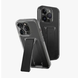 Uniq Case for iPhone 15 Pro Heldro Mount with Stand, Smoke