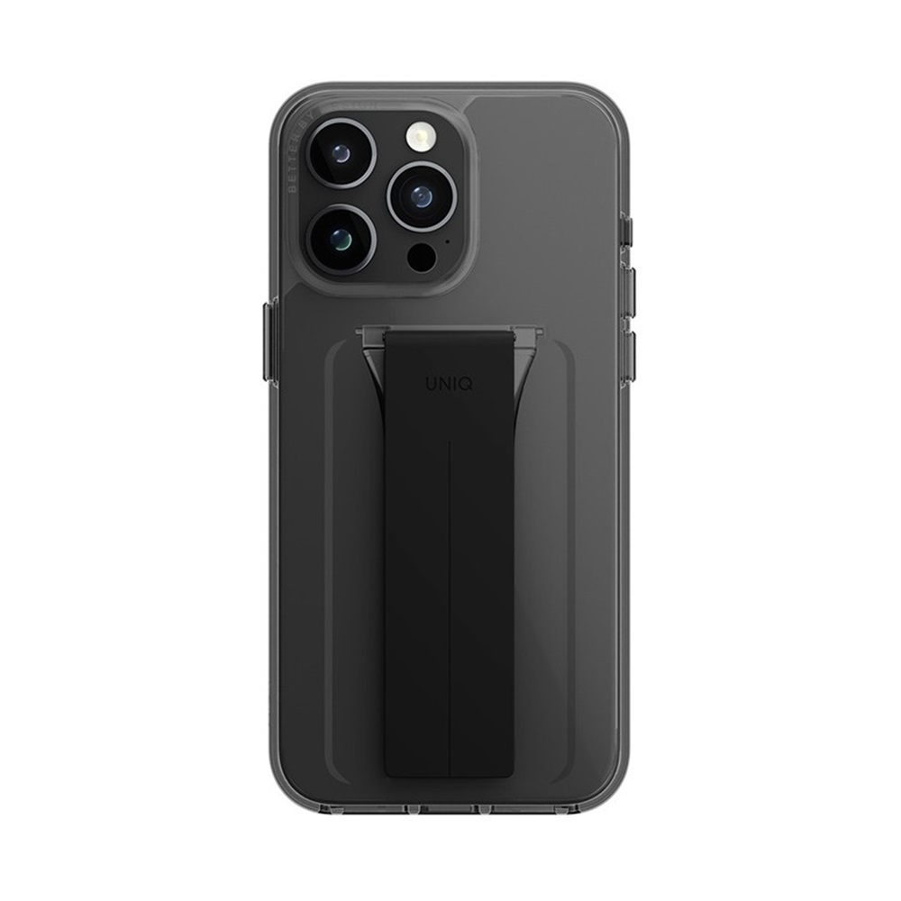Uniq Case for iPhone 15 Pro Heldro Mount with Stand, Smoke - Image 2