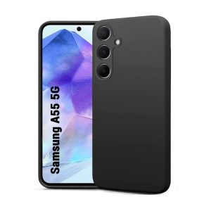 WOO Case Liquid Silicone Samsung A55 5G, Black