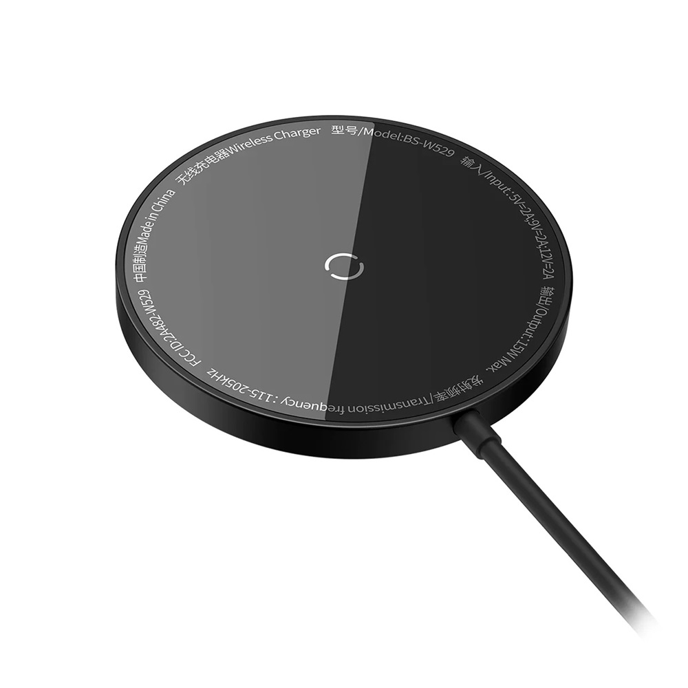Baseus Wireless Charger Simple Mini Magnetic Type-C 15W Q1 (MagSafe for iPhone), Black - Image 2