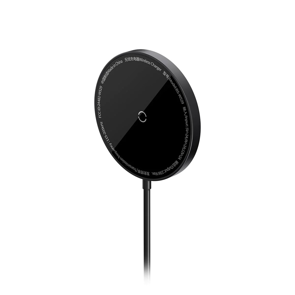 Baseus Wireless Charger Simple Mini Magnetic Type-C 15W Q1 (MagSafe for iPhone), Black - Image 3