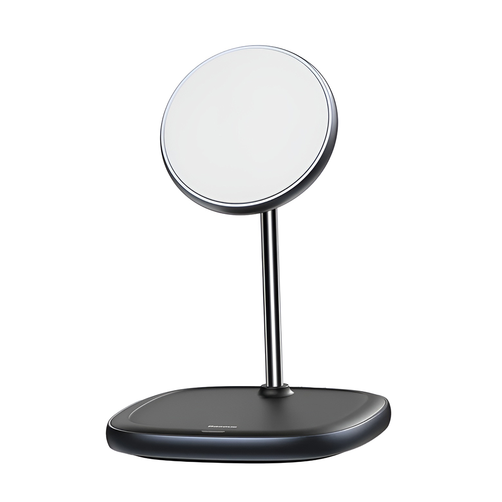 Baseus Wireless Charger Swan Magnetic Desktop Bracket Type-C 15W for iPhone 12/13/14, Black - Image 2