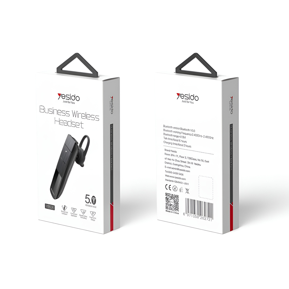 Yesido Wireless Headset YB06, Black - Image 3