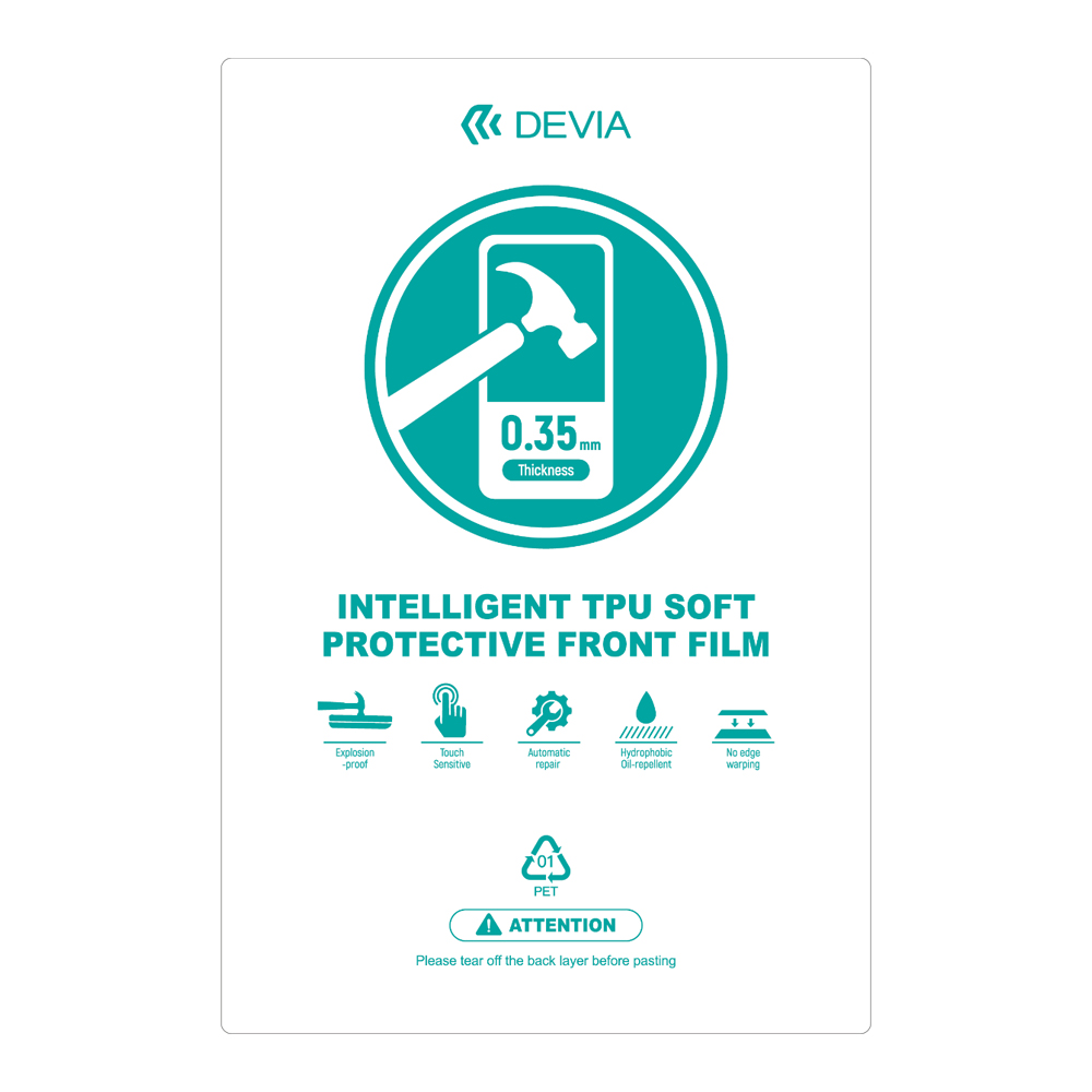 Devia Intelligent TPU Soft Protective Front Film (0.35mm) (20PCS) - Image 2