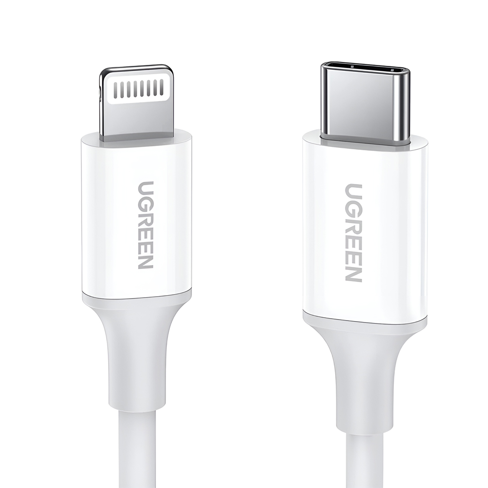 UGREEN Cable Type-C to Lightning MFI 3A 1M CD137, White - Image 2