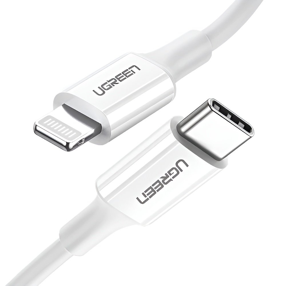 UGREEN Cable Type-C to Lightning MFI 3A 1M CD137, White - Image 3