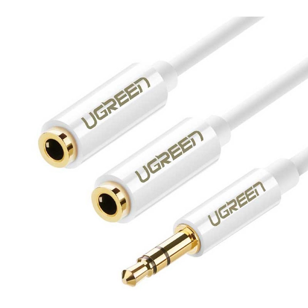 UGREEN Cable AUX Splitter 3.5mm to 2*3.5mm 0.25M AV134, White - Image 2