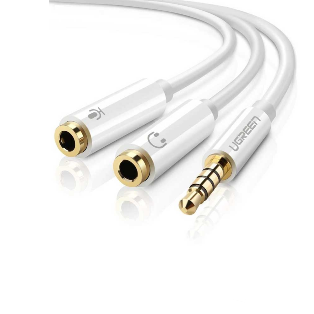 UGREEN Cable AUX Splitter 3.5mm to 2*3.5mm 0.25M AV134, White - Image 3