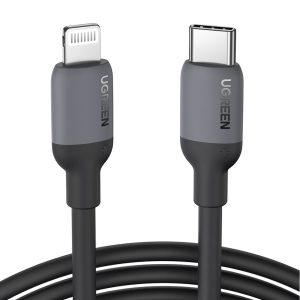 UGREEN Cable Type-C to Lightning MFI, 3A, 1M, Silicone, Black | US387