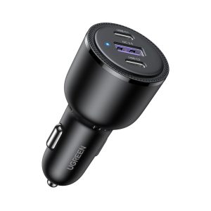 UGREEN Car Charger 2*Type-C + 1*USB-A Aluminum 3A 69W, Grey