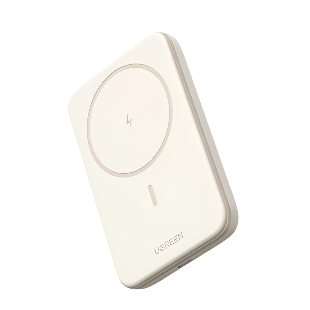 UGREEN Power Bank Mini Magnetic Wireless Qi 10000mAh, 20W, Beige - Image 2