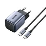 UGREEN Wall Charger 1*Type-C 3A 30W QC4.0 with Cable Type-C to Type-C 1M 60W, Space Gray