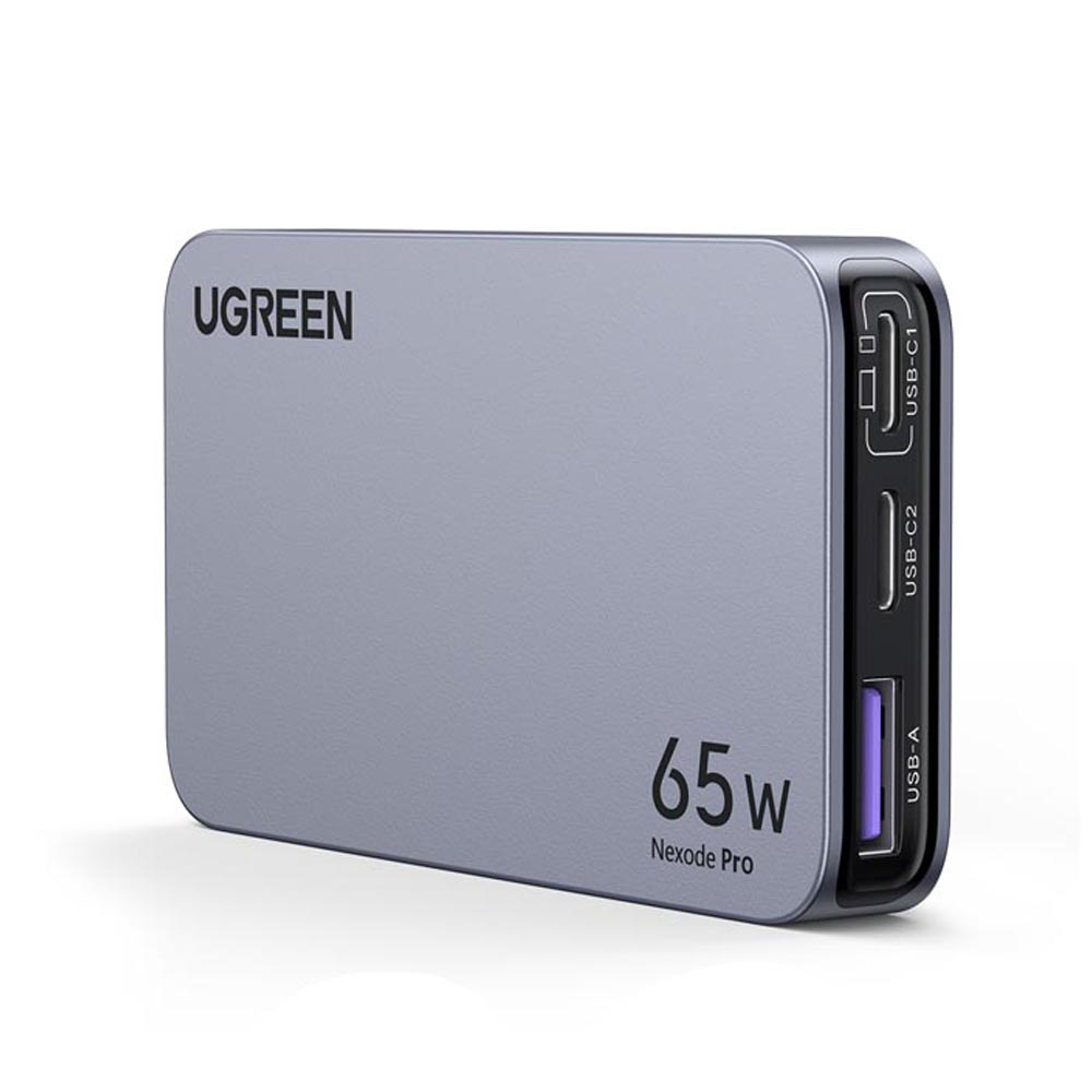 UGREEN Nexode Pro GaN Charger USB-A+2*USB-C 65W Ultra-Slim X753, Black - Image 2