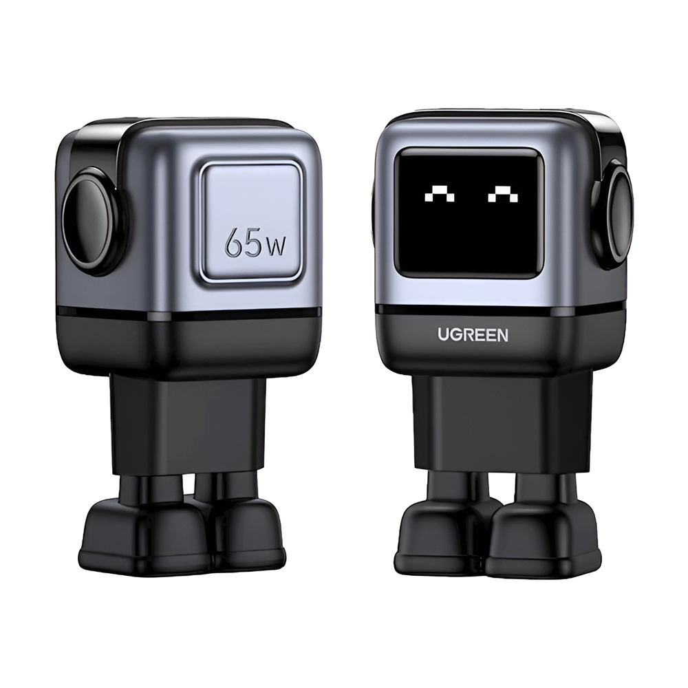 UGREEN Nexode Robot GaN Charger USB-A+2*USB-C 65W, Black - Image 3