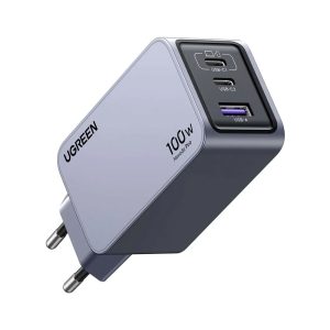 UGREEN Nexode Pro GaN Charger USB-A+2*USB-C 100W with Cable Type-C to Type-C 100W, 1.5M, X757, Black