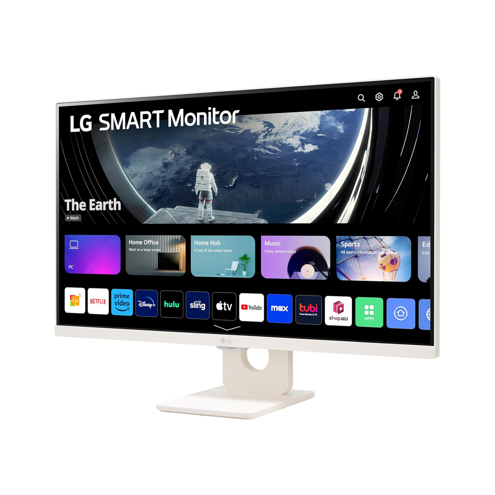 LG 27SR50F-W Monitor Smart LED IPS, 27", Full HD, 60Hz, HDR10, WebOS, Silver - Image 2