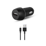 ttec Car Charger USB-A 2.1A with Lightning Cable, Black