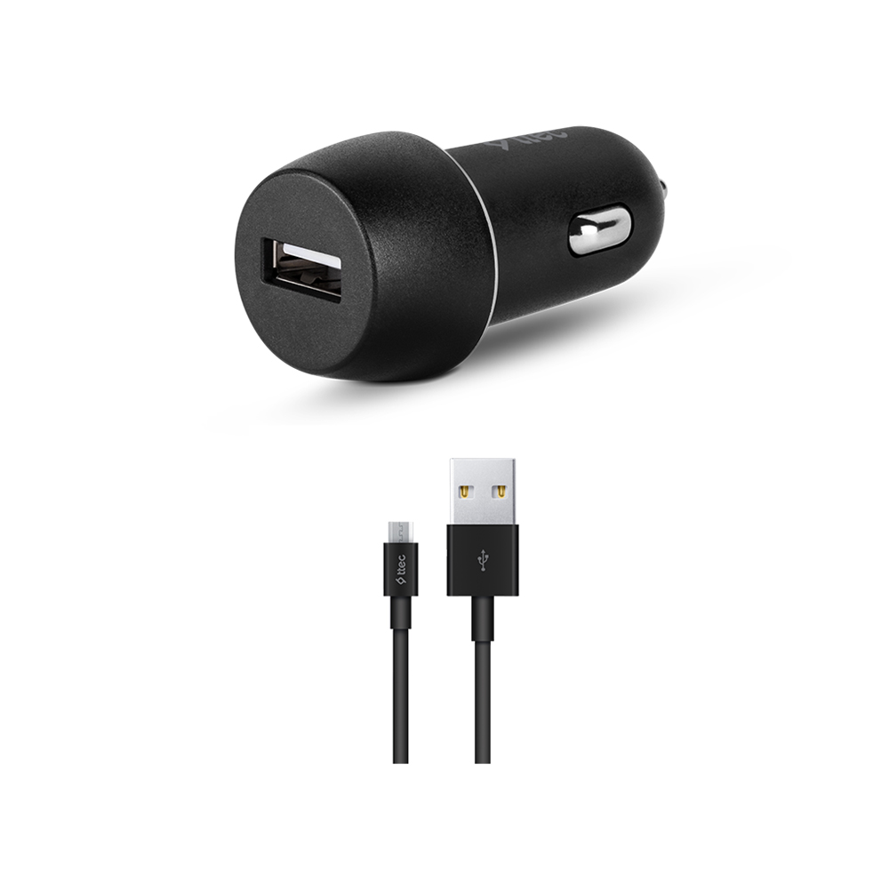 ttec Car Charger USB-A 2.1A with Micro-USB Cable, Black (Damaged Box) - Image 2
