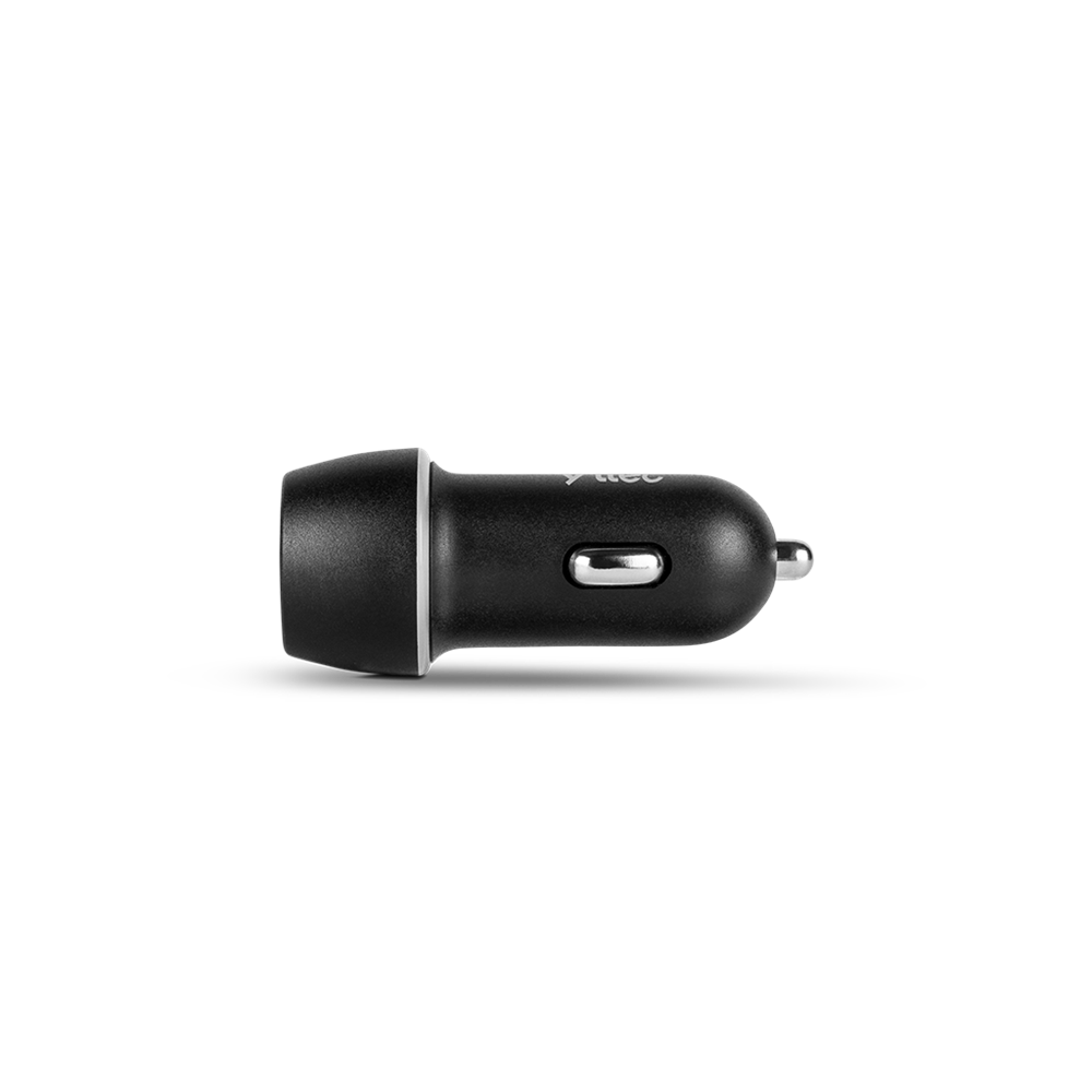 ttec Car Charger Duo 2*USB-A 3.1A with Lightning and Type-C Cable, Black - Image 2
