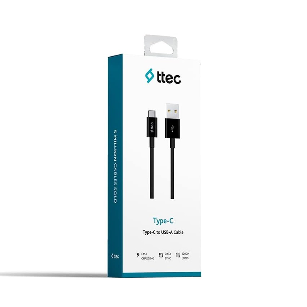 ttec Cable USB to Type-C 2.4A (1.2m), Black - Image 3