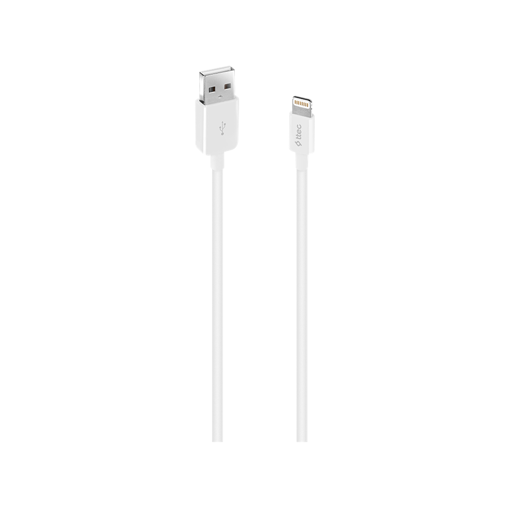 ttec Cable USB to Lightning MFI 2.4A (1.2m), White - Image 2