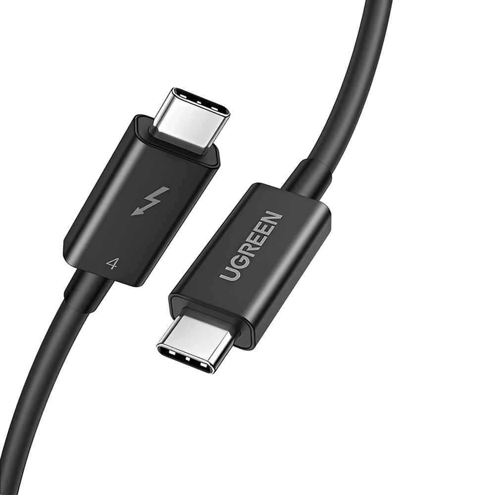 UGREEN Cable Type-C to Type-C Thunderbolt 4, 40Gbps, 0.8m US501, Black - Image 2