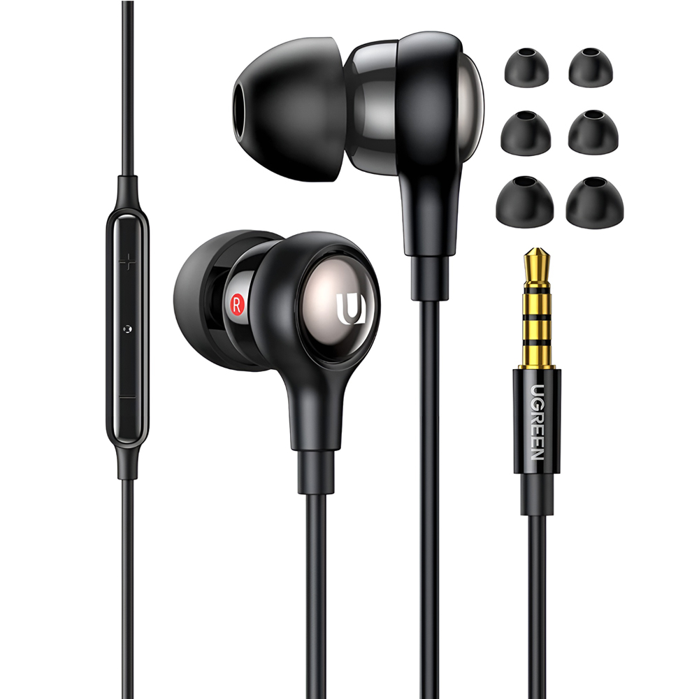 UGREEN Earphones In-Ear 3.5mm, Black | EP103 - Image 2
