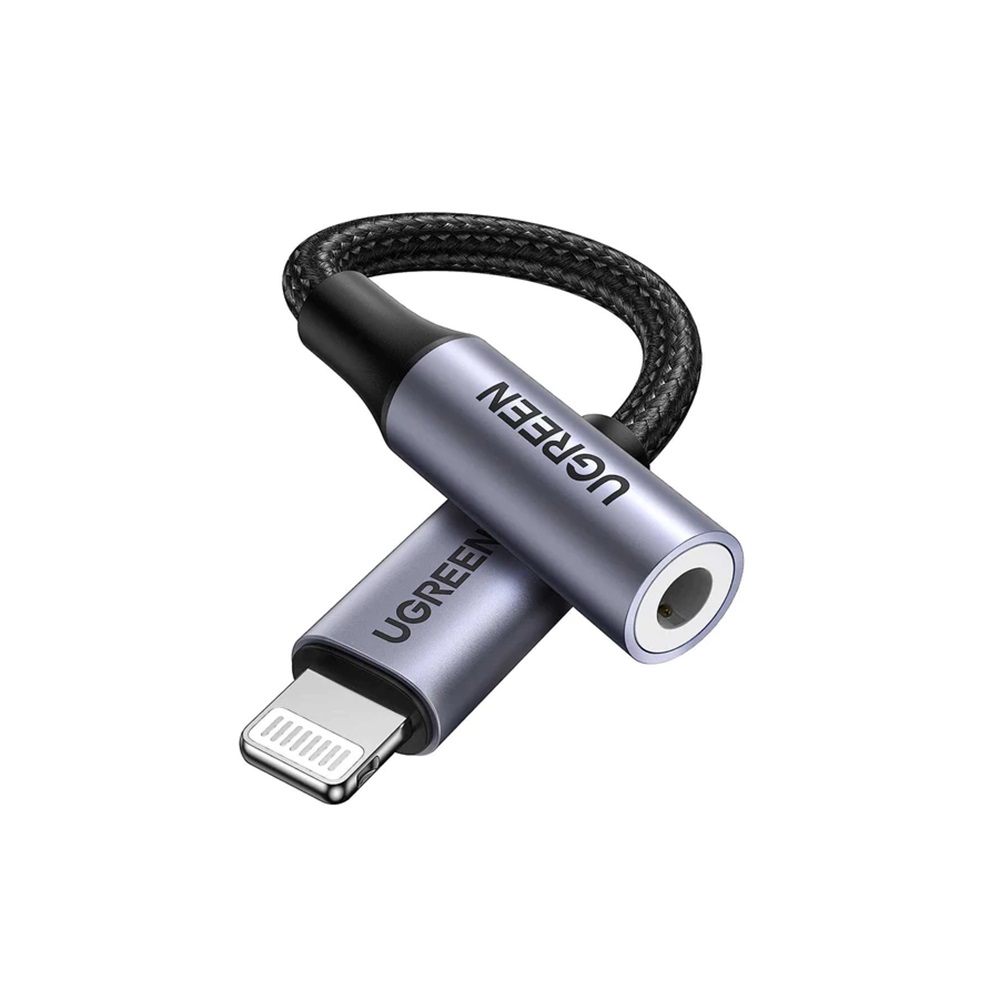 UGREEN Cable Audio Adapter Lightning to 3.5mm 0.1M MFI US211, Black