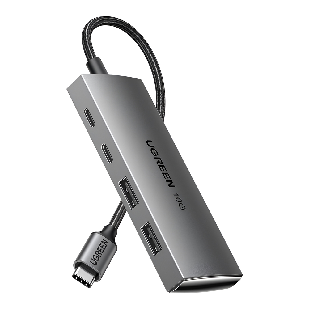 UGREEN HUB 4in1 Type-C 3.0 to 2*Type-C 3.2 + 2*USB 3.1 CM480, Silver