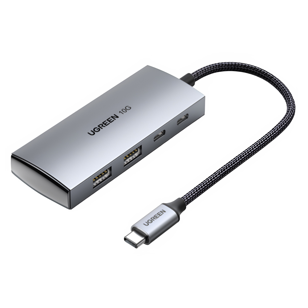 UGREEN HUB 4in1 Type-C 3.0 to 2*Type-C 3.2 + 2*USB 3.1 CM480, Silver - Image 3