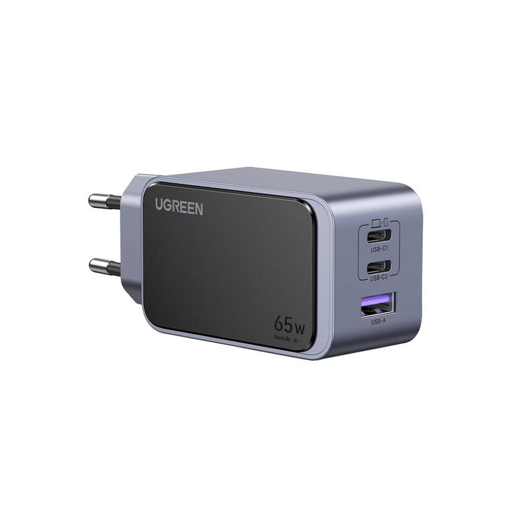 UGREEN Nexode GaN Air Mini Charger 2*Type-C+USB-A 65W X553, Black - Image 2