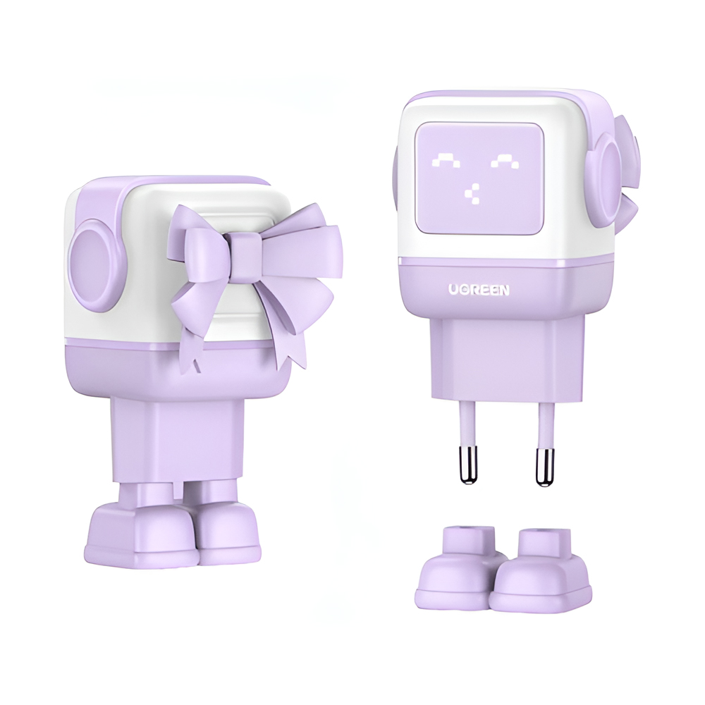 UGREEN Nexode Robot GaN Charger USB-A+2*USB-C 65W, Purple - Image 3