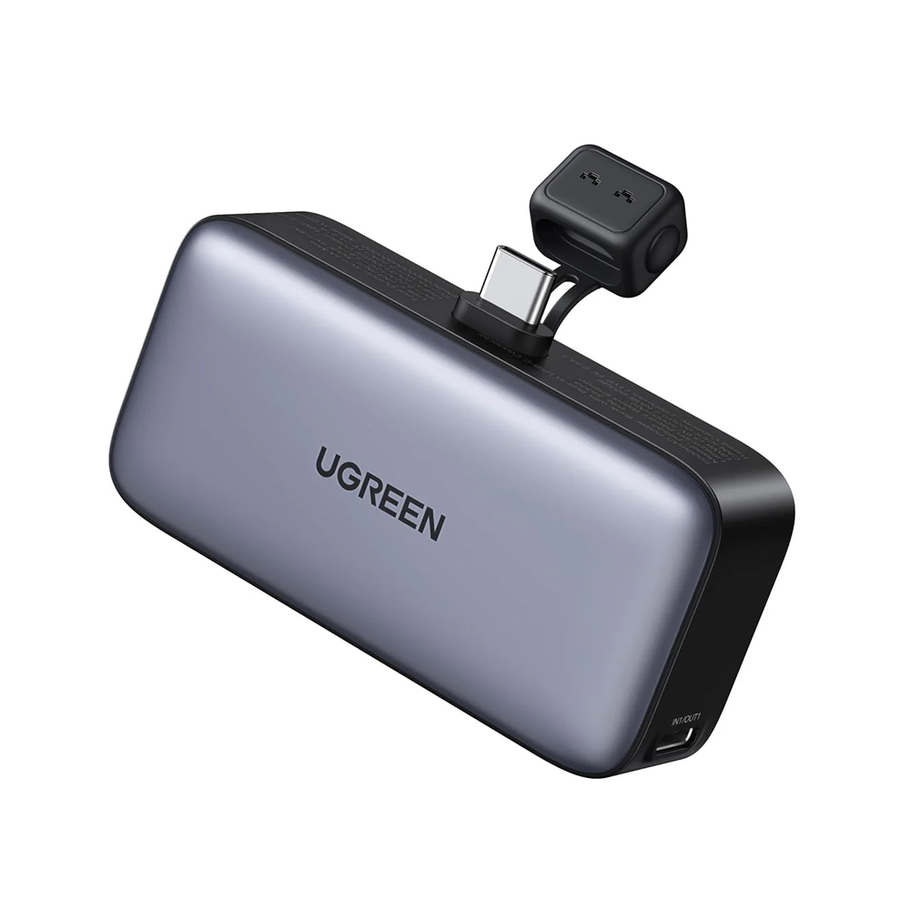 UGREEN Power Bank Mini with Foldable Stand 5000mAh, 22,5W, Grey - Image 2