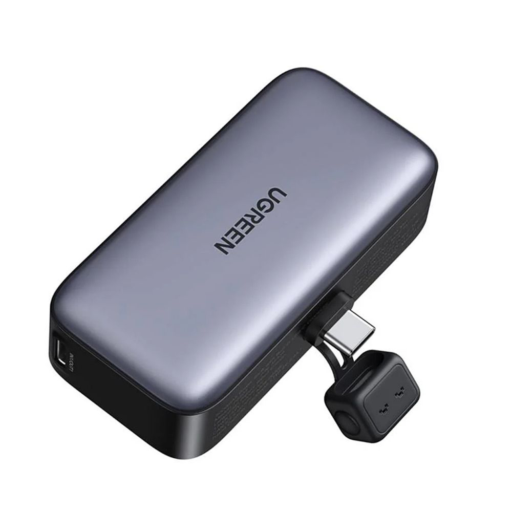 UGREEN Power Bank Mini with Foldable Stand 5000mAh, 22,5W, Grey - Image 3