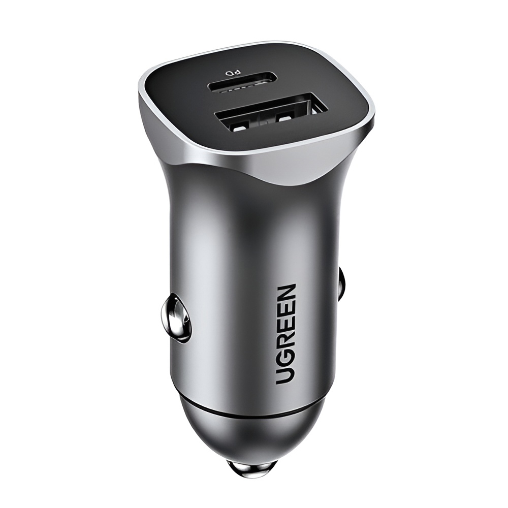 UGREEN Car Charger 1*USB-A+Type-C Aluminum 3A 30W, Grey - Image 3