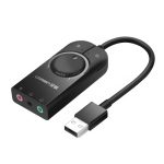 UGREEN Audio Adapter USB-A to 2x3.5mm + Mic, 15cm CM129, Black