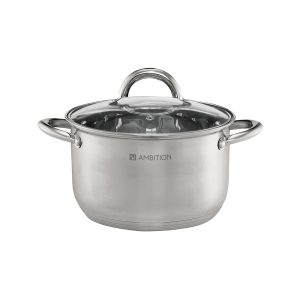 Ambition, Pot With Glass Lid, Solar, 22 Cm, Stainless Steel