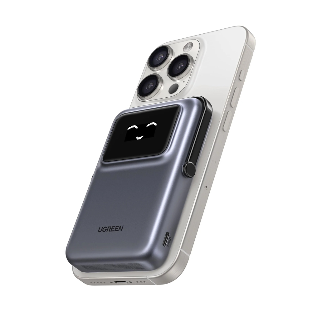 UGREEN Power Bank Uno Series Magnetic Wireless with Kickstand 10000mAh, 7.5/20W, Space Gray - Image 2
