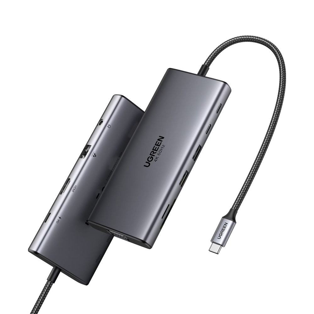 UGREEN HUB 11in1 Type-C to HDMI 4K@60Hz + VGA + 2*USB-C 3.2 + USB-A3.2 + USB-A3.0 + SD/TF + Gigabit RJ45 + 3.5mm + PD 100W | CM639 - Image 2