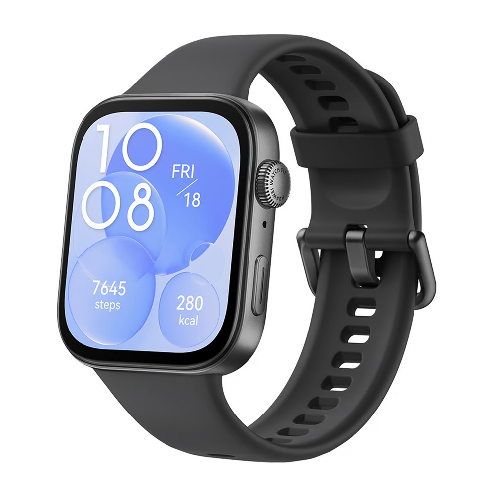 Huawei Watch Fit 3, Black Fluoroelastomer Strap - Image 2