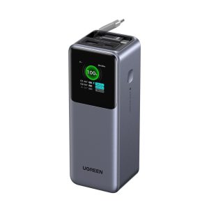 UGREEN Power Bank Nexode Flight Approved 20000mAh, 165W, with Retractable USB-C Cable, Grey