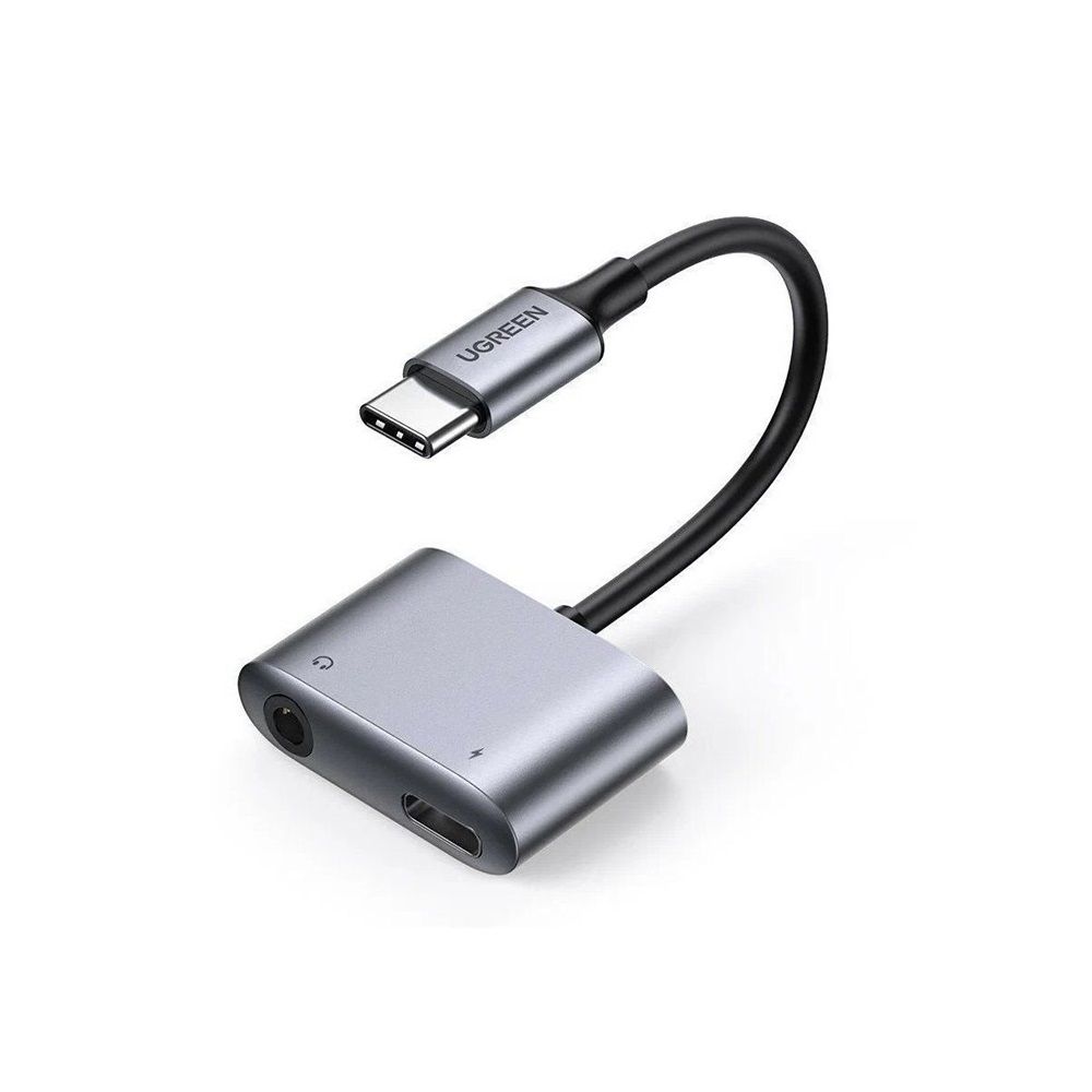 UGREEN Audio Adapter Type-C 3.0 to 3.5mm + Type-C 3.0 PD 65W CM231, Grey - Image 2