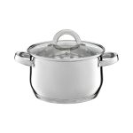 Ambition, Pot With Glass Lid, Berry, 18 Cm, Stainless Steel, Tempered Glass