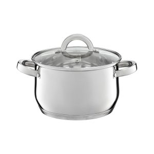 Ambition, Pot With Glass Lid, Berry, 18 Cm, Stainless Steel, Tempered Glass