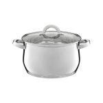 Ambition, Pot With Glass Lid, Berry, 22 Cm, 4.8 L Stainless Steel, Tempered Glass