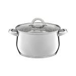 Ambition, Pot With Glass Lid, Berry, 24 Cm, 8.5 L Stainless Steel, Tempered Glass