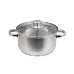 Domotti, Pot With Lid, Santo, 18 Cm, 2.1 L Stainless Steel, Tempered Glass