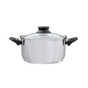 Domotti, Pot With Lid, Lima, 18 Cm, 2.5 L Stainless Steel, Tempered Glass