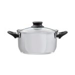 Domotti, Pot With Lid, Lima, 20 Cm, 3.6 L Stainless Steel, Tempered Glass