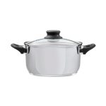 Domotti, Pot With Lid, Lima, 24 Cm, 6.1 L Stainless Steel, Tempered Glass
